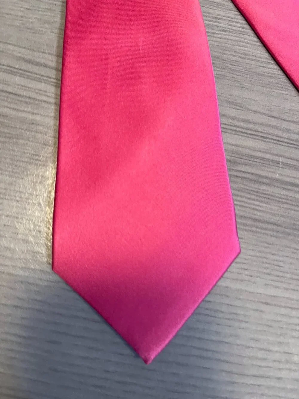 Elite by Brent Morgan Men's Hot Pink Satin Silk Neck Tie | Bright Fuchsia Formal